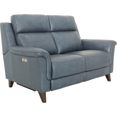 Kester Power Reclining Loveseat with Power Headrests in Cashmere Ocean Top-Grain Leather
